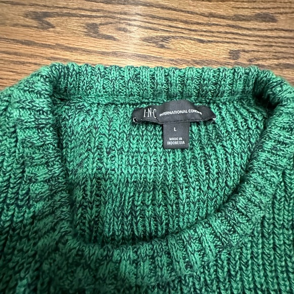 Mens Size L crew neck Sweater Green Inc International Concepts - Picture 8 of 10